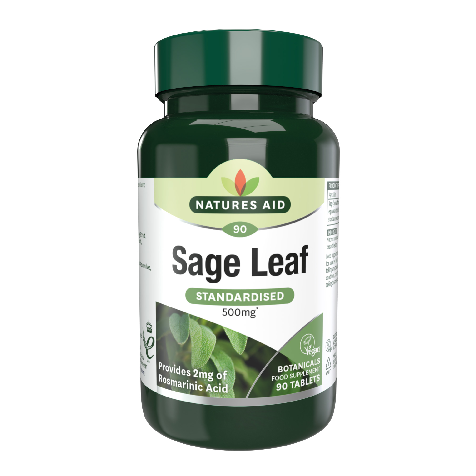 Natures Aid Sage Leaf 50mg (500mg equiv) - 90 Tabs