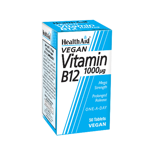 HealthAid Vitamin B12 (Cyanocobalamin) 1000µg 50 Tablets