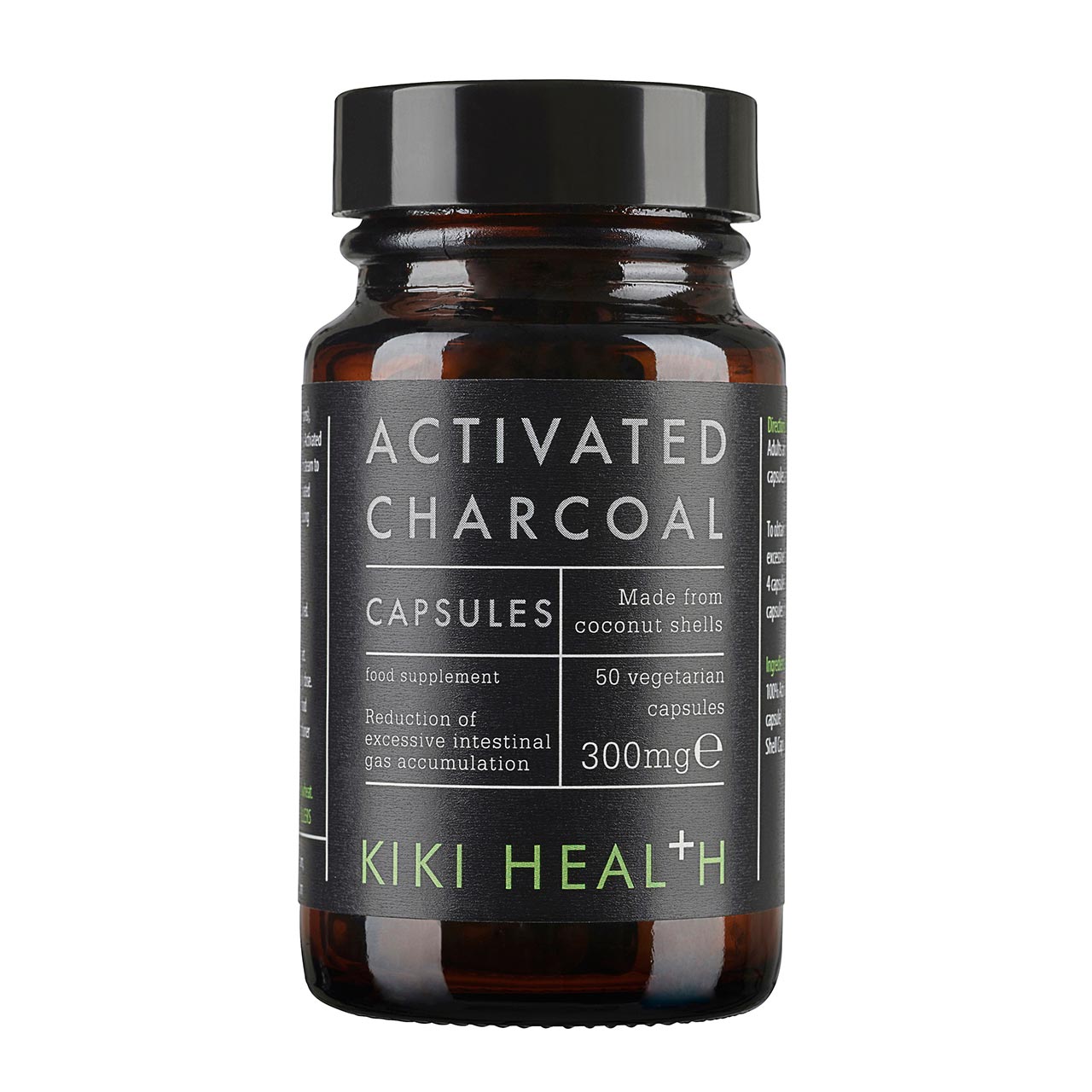 Kiki Health Activated Charcoal 300mg 50's Vegetarian Capsules