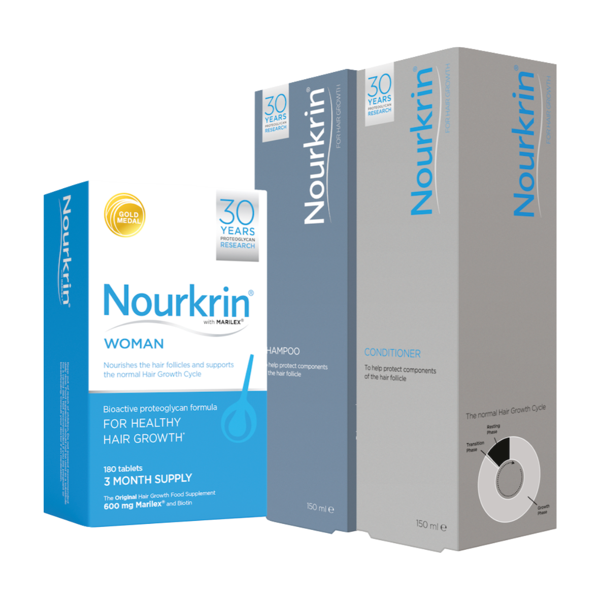 Nourkrin Woman 180 tablets with FREE shampoo & conditioner