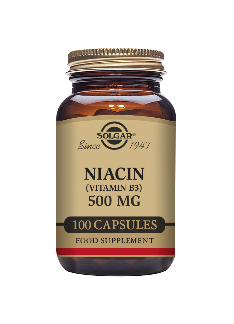 Solgar Niacin (Vitamin B3) 500 mg 100 Vegetable Capsules