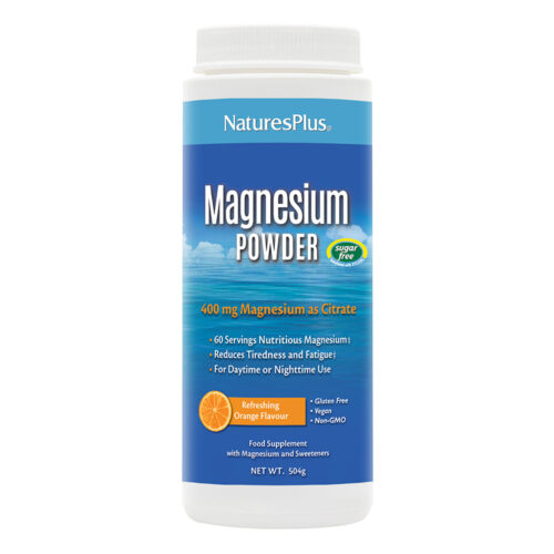 Natures Plus Magnesium Powder Orange Flavour 504g Powder