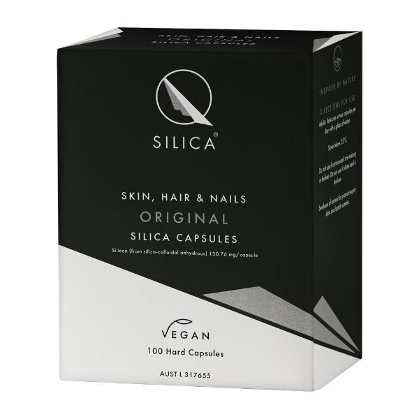 QSilica Skin Hair & Nail Original Silica 100 Hard Vegan Capsules