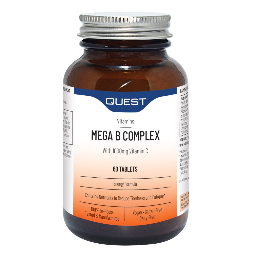 Quest Mega B Complex + 1000mg Vit C 60 Tablets