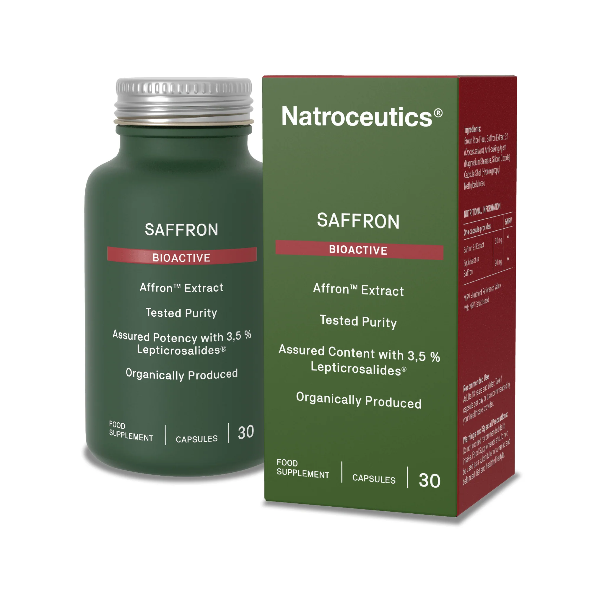 Natroceutics Saffron Organically Produced 30 Vegan Capsules