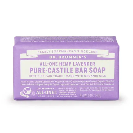 Dr. Bronner's All-One Lavender Pure Castile Bar Soap 140g